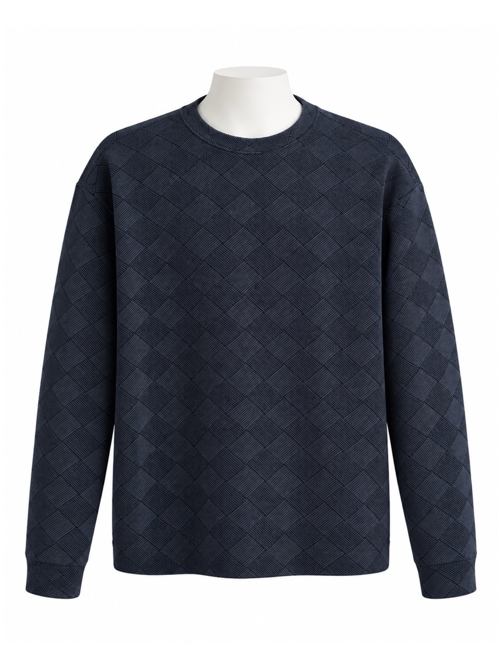 Size 3XL Emporio Armani Men’s Diamond Textured Crewneck Sweatshirt Pullover